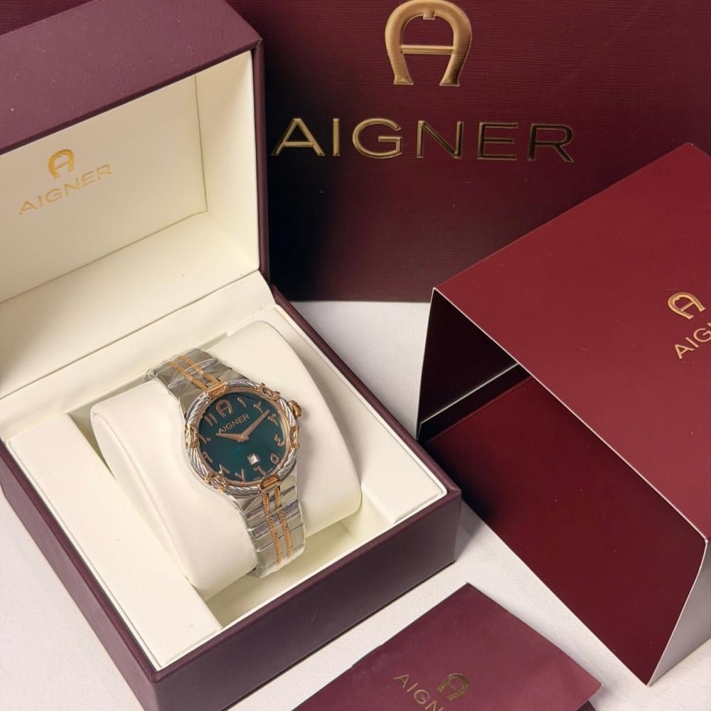 ساعة أقنر Aigner بمينا أخضر وسوار معدني - الصورة 4