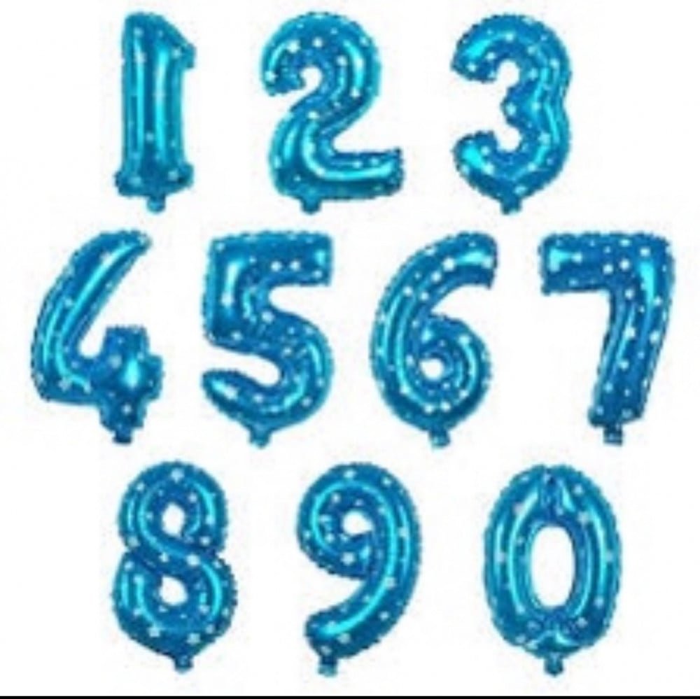 بالون أرقام مواليد أزرق مقاس 40 إنش
