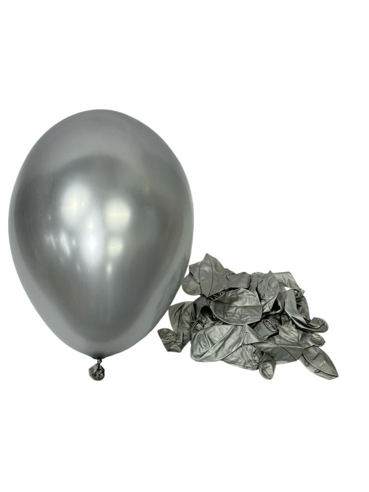 بالونات كروم 12 إنش فضي – 25 حبة